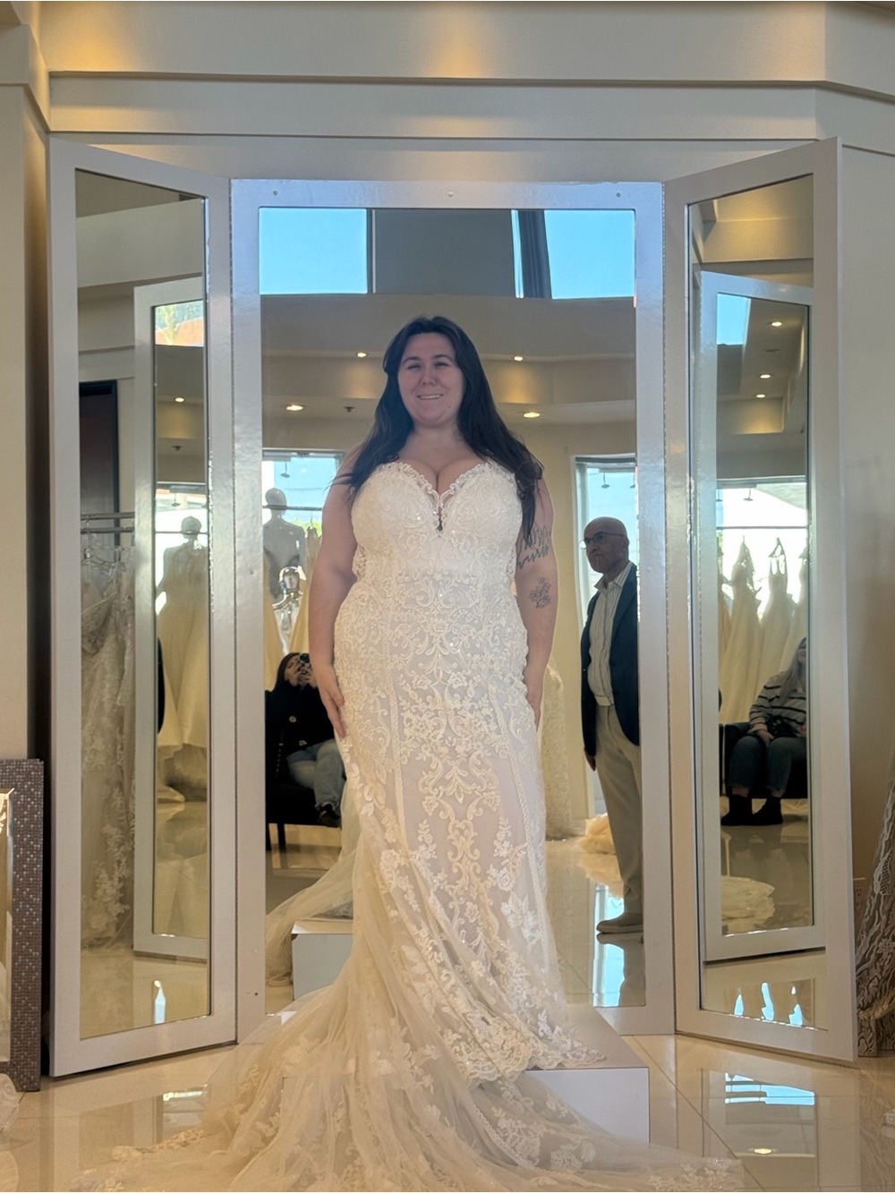 BRAND NEW - Never Altered - Never Worn Ivory Lace Floral Wedding Gown